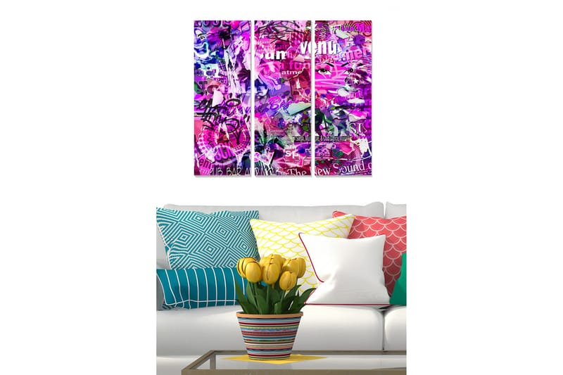 Tavla Colorful 3-Pack Flerfärgad 20X50 - 20x50 cm - Canvastavla