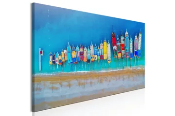 Tavla Colourful Boats (1 Part) Narrow 120x40 - Inredning - Tavlor & posters - Canvastavla