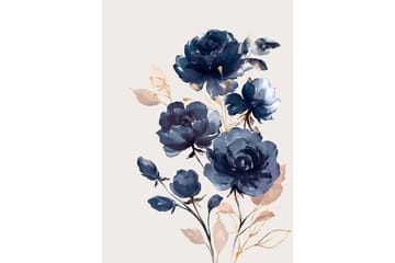 Tavla Cream Glam Beige|Blå|Guld 70X50 - 50x70 cm - Inredning - Tavlor & posters - Canvastavla