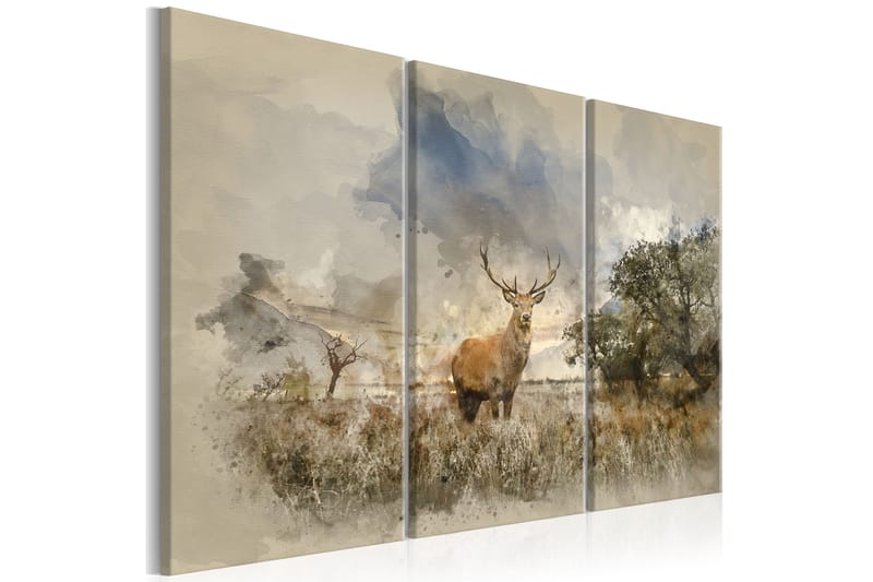 Tavla Deer In The Field 120x80 - Artgeist sp. z o. o. - Canvastavla