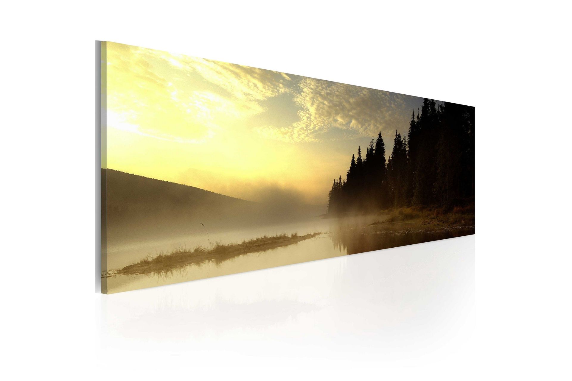 Tavla Dimma Över En Sjö 135x45 cm -