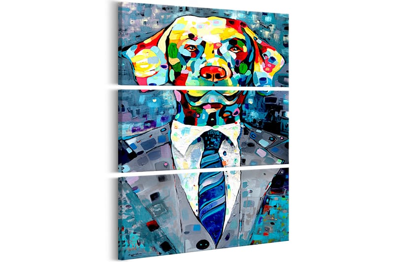 Tavla Dog In A Suit 3 Parts 80x120 - Artgeist sp. z o. o. - Canvastavla