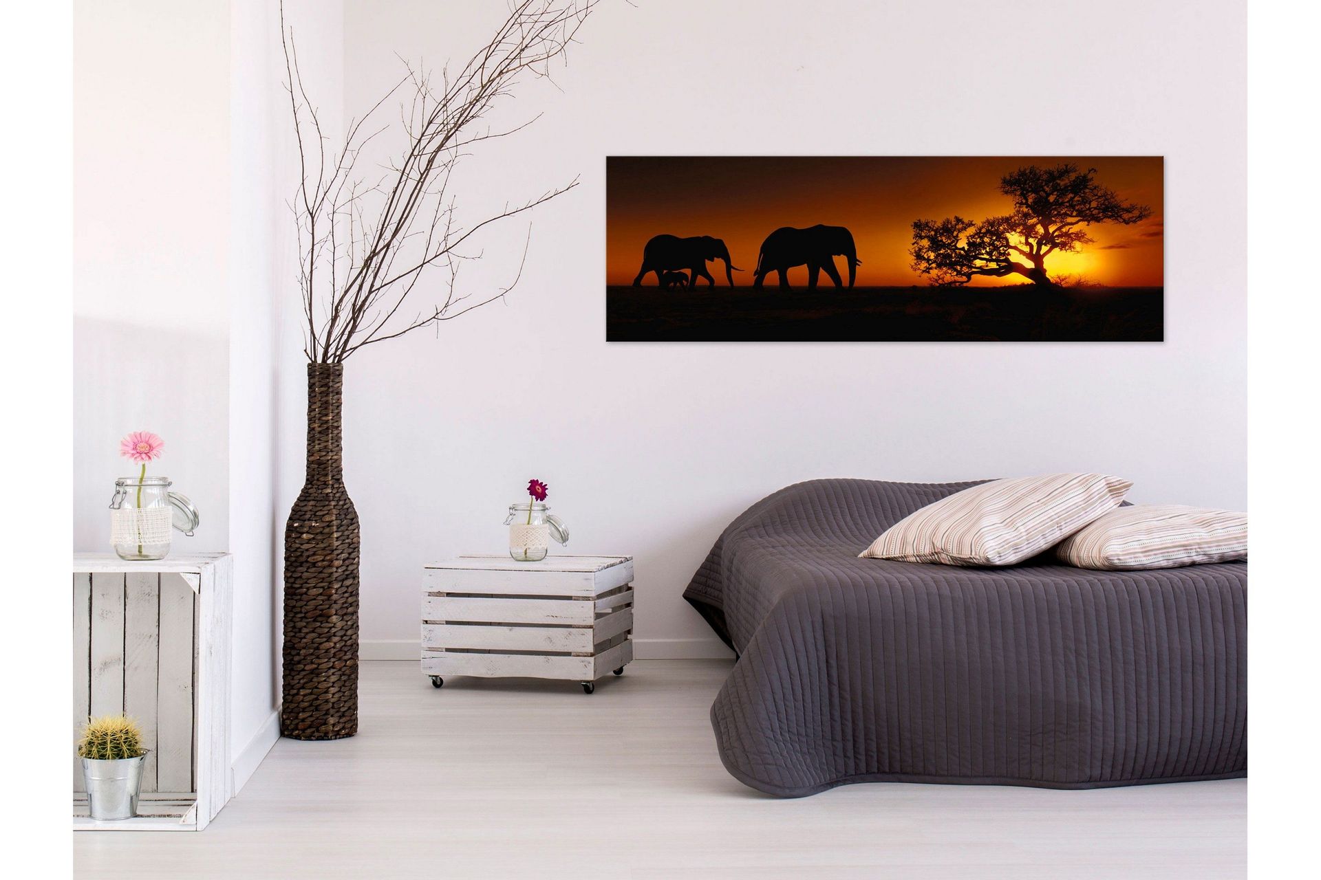 Tavla Elephant Family (Orange) 120x40 -