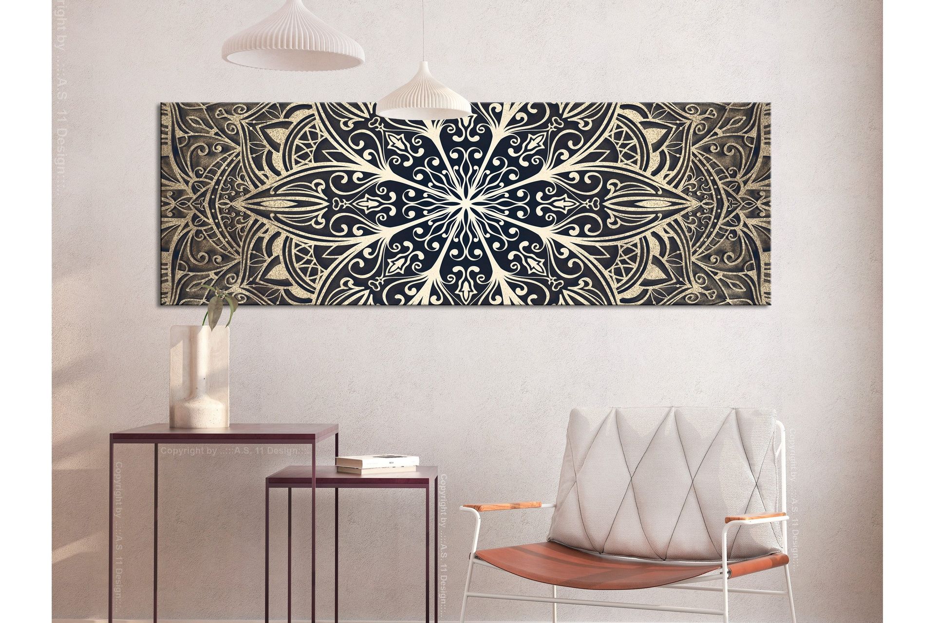 Tavla Feathers (1 Part) Brown Narrow 150x50 -
