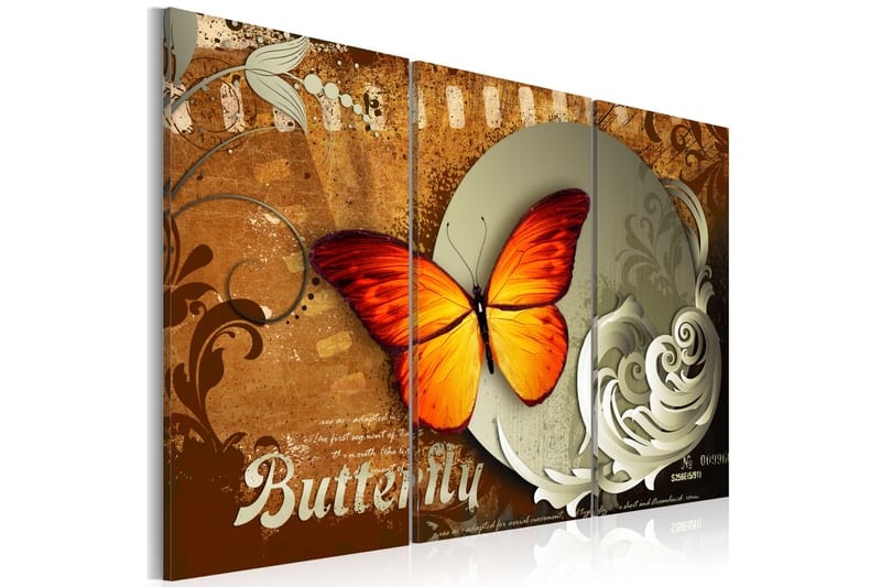 Tavla Fiery Butterfly And Full Moon 120x80 - Artgeist sp. z o. o. - Canvastavla