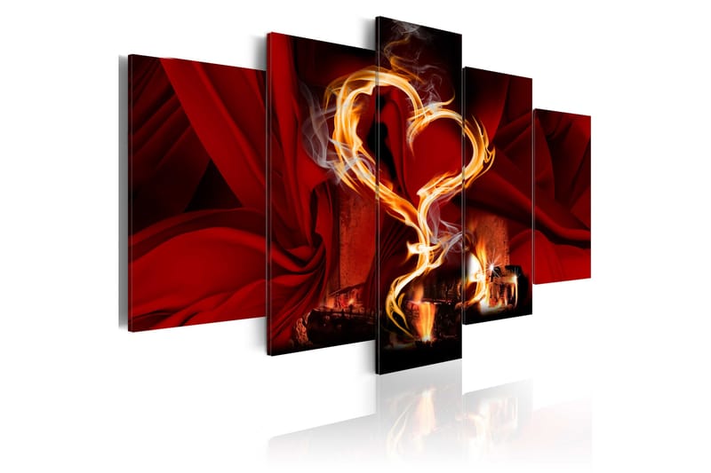 Tavla Flames Of Love Heart 200x100 - Artgeist sp. z o. o. - Canvastavla