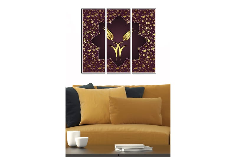 Tavla Floral 3-pack Flerfärgad, 20x50 cm