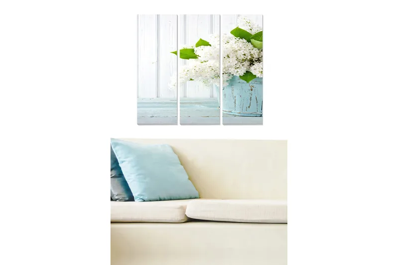 Tavla Floral 3-pack Flerfärgad - 20x50 cm - Inredning - Tavlor & posters - Canvastavla