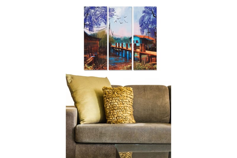 Tavla Floral 3-Pack Flerfärgad 20X50 - 20x50 cm - Inredning - Tavlor & posters - Canvastavla