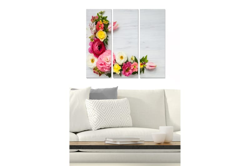 Tavla Floral 3-Pack Flerfärgad 20X50 - 20x50 cm - Inredning - Tavlor & posters - Canvastavla