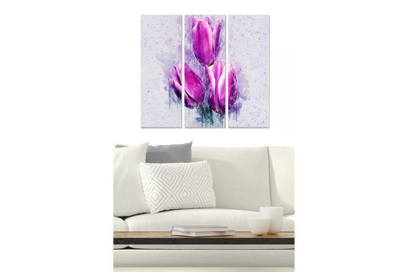 Tavla Floral 3-Pack Flerfärgad 20X50 - 20x50 cm - Inredning - Tavlor & posters - Canvastavla