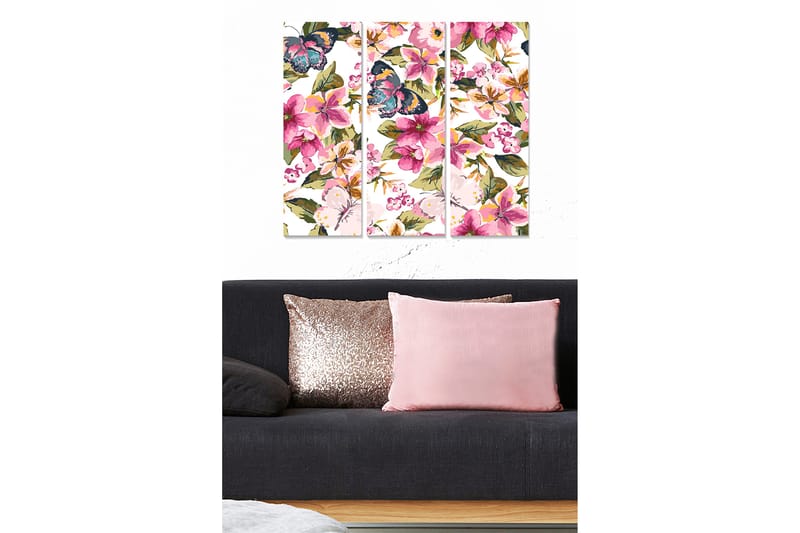 Tavla Floral 3-Pack Flerfärgad 20X50 - 20x50 cm - Inredning - Tavlor & posters - Canvastavla