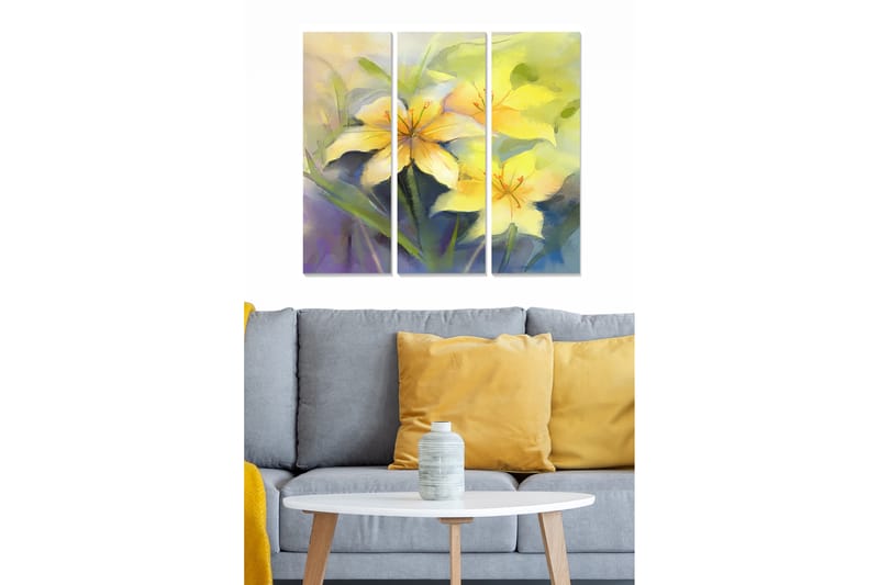 Tavla Floral 3-Pack Flerfärgad 20X50 - 20x50 cm - Inredning - Tavlor & posters - Canvastavla