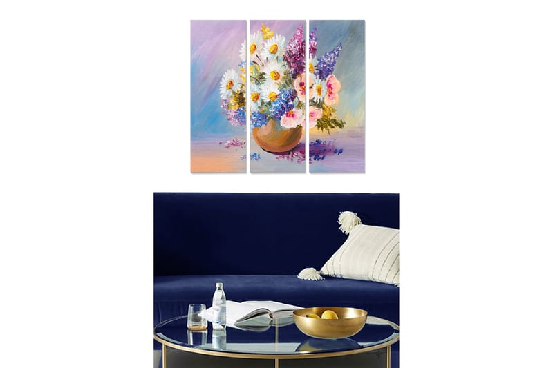Tavla Floral 3-Pack Flerfärgad 20X50 - 20x50 cm - Inredning - Tavlor & posters - Canvastavla