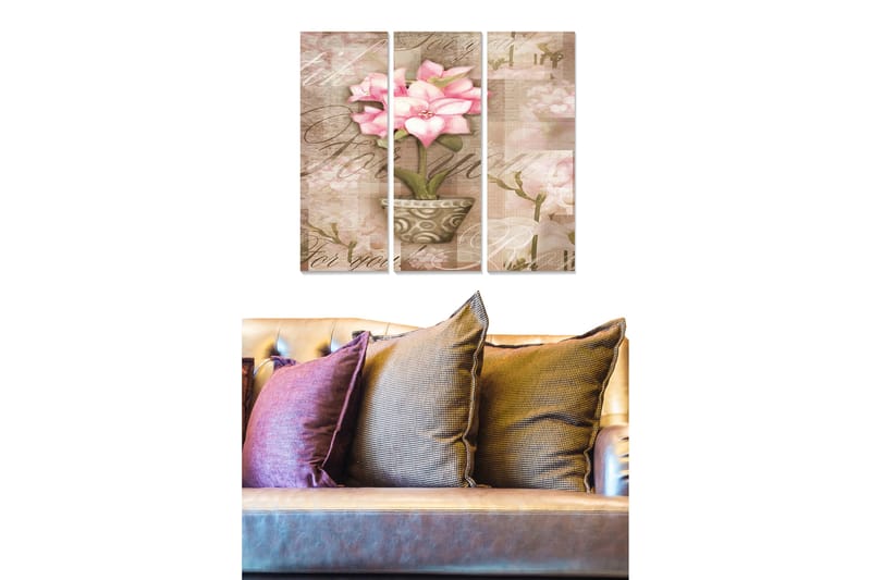 Tavla Floral 3-Pack Flerfärgad 20X50 - 20x50 cm - Canvastavla