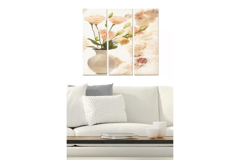 Tavla Floral 3-Pack Flerfärgad 20X50 - 20x50 cm - Canvastavla