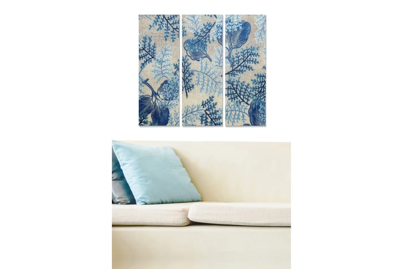 Tavla Floral 3-Pack Flerfärgad 20X50 - 20x50 cm - Inredning - Tavlor & posters - Canvastavla