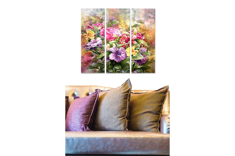Tavla Floral 3-Pack Flerfärgad 20X50 Cm - 20x50 cm - Inredning - Tavlor & posters - Canvastavla