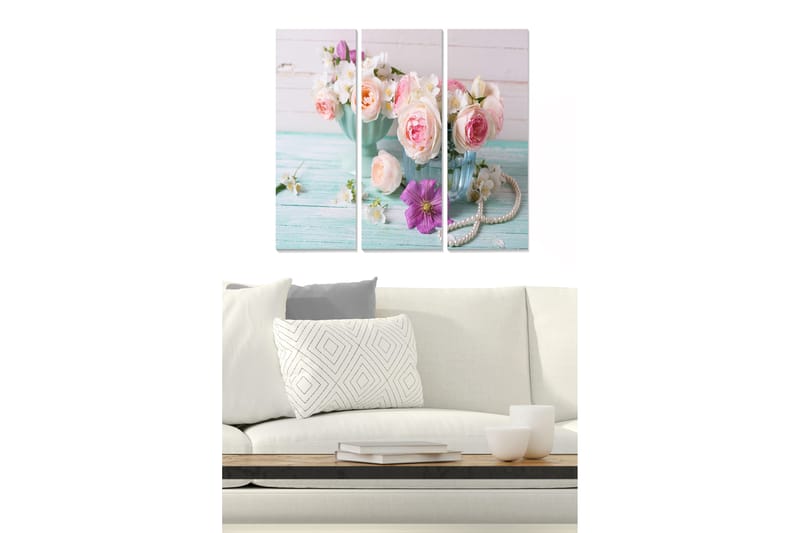 Tavla Floral 3-Pack Flerfärgad 20X50 Cm - 20x50 cm - Inredning - Tavlor & posters - Canvastavla
