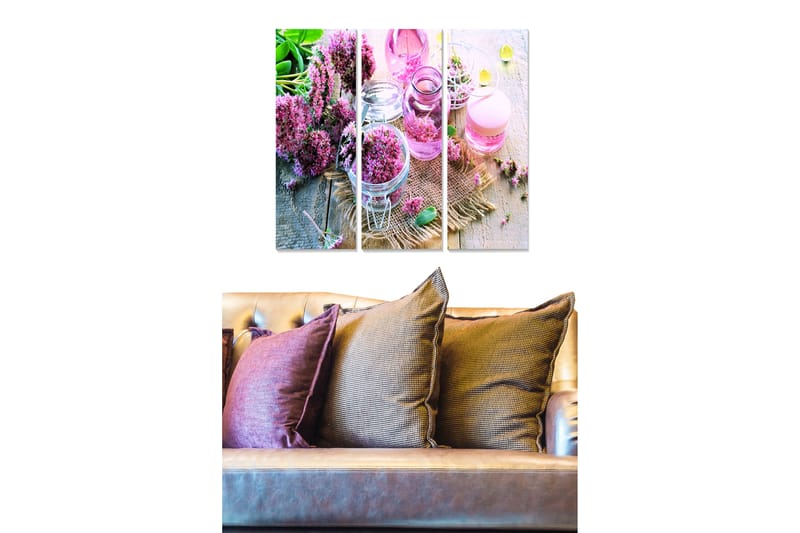 Tavla Floral 3-Pack Flerfärgad 20X50 Cm - 20x50 cm - Canvastavla