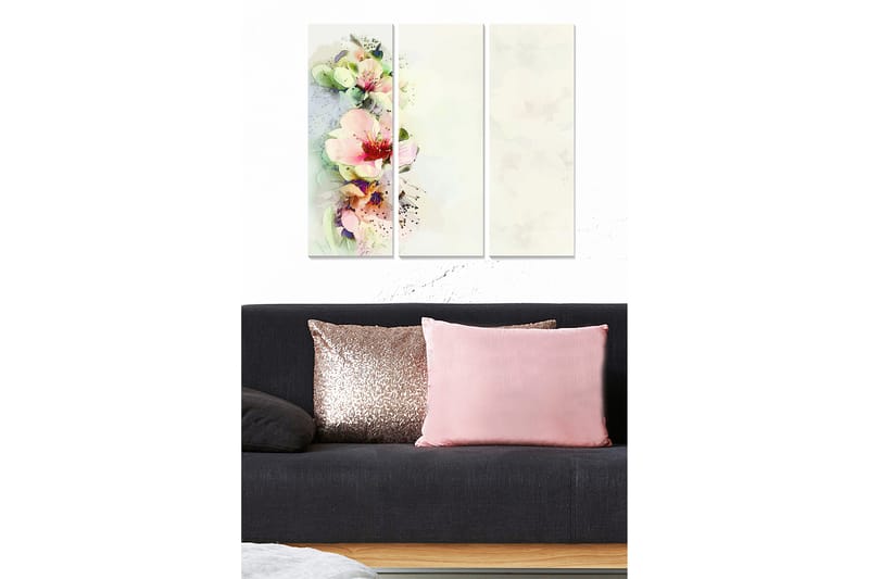 Tavla Floral 3-Pack Flerfärgad 20X50 Cm - 20x50 cm - Inredning - Tavlor & posters - Canvastavla