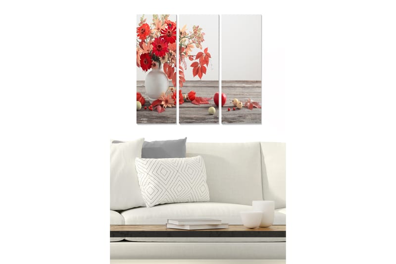 Tavla Floral 3-Pack Flerfärgad 20X50 Cm - 20x50 cm - Inredning - Tavlor & posters - Canvastavla