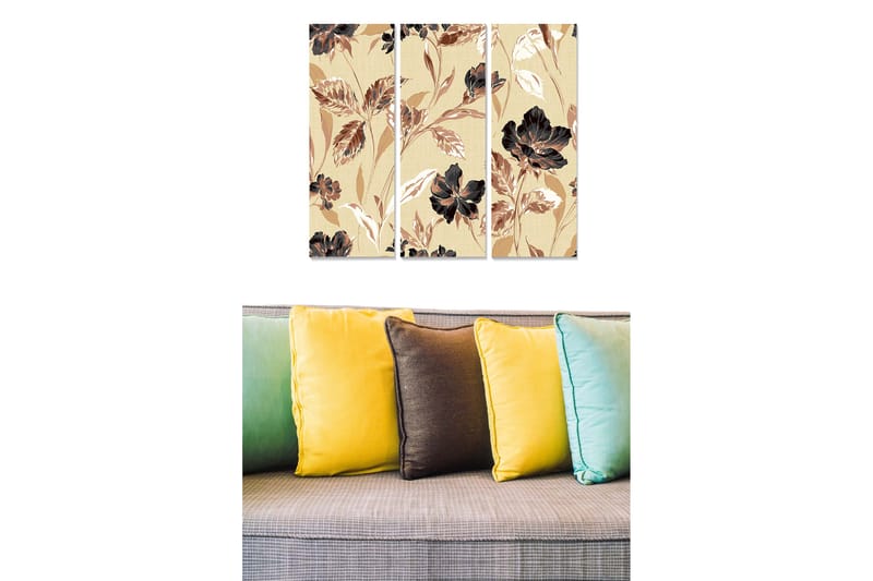 Tavla Floral 3-Pack Flerfärgad 20X50 Cm - 20x50 cm - Inredning - Tavlor & posters - Canvastavla