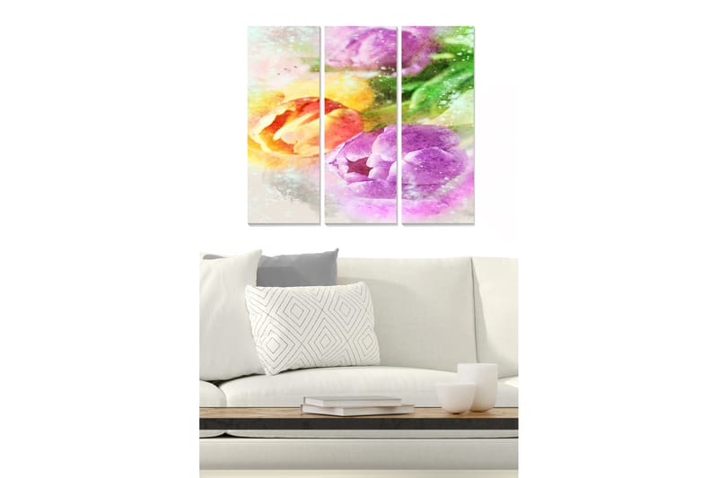 Tavla Floral 3-Pack Flerfärgad 20X50 Cm - 20x50 cm - Inredning - Tavlor & posters - Canvastavla