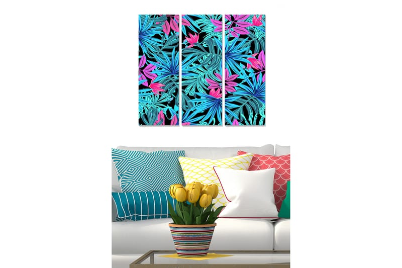 Tavla Floral 3-Pack Flerfärgad 20X50 Cm - 20x50 cm - Inredning - Tavlor & posters - Canvastavla