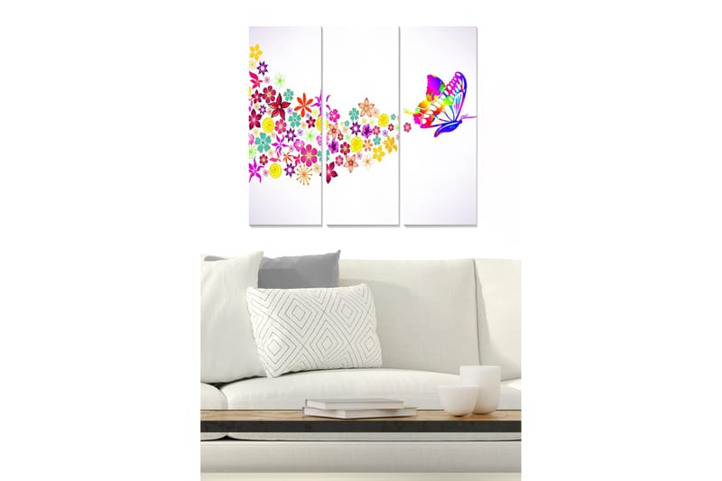 Tavla Floral 3-Pack Flerfärgad 20X50 Cm - 20x50 cm - Inredning - Tavlor & posters - Canvastavla