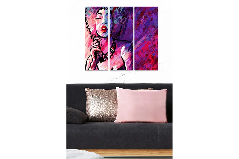 Tavla Floral 3-pack Flerfärgad, 20x50 cm