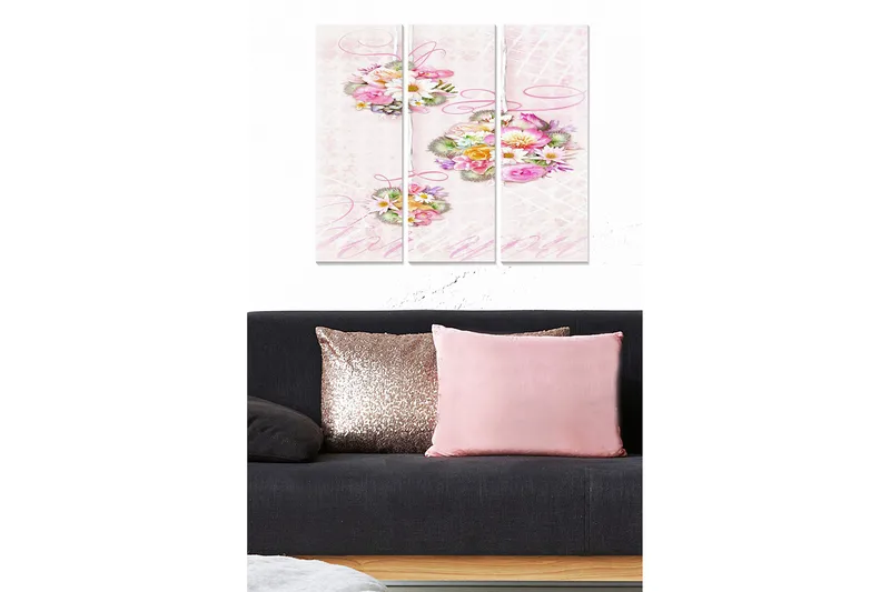 Tavla Floral 3-pack Flerfärgad, 20x50 cm