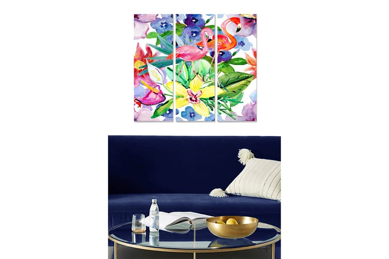 Tavla Floral 3-pack Flerfärgad, 20x50 cm
