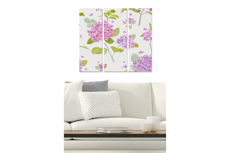 Tavla Floral 3-pack Flerfärgad, 20x50 cm