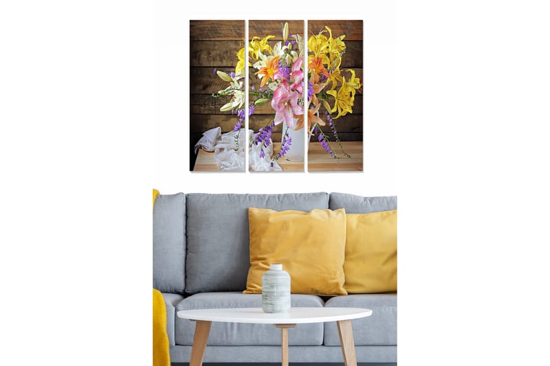 Tavla Floral 3-pack Flerfärgad, 20x50 cm