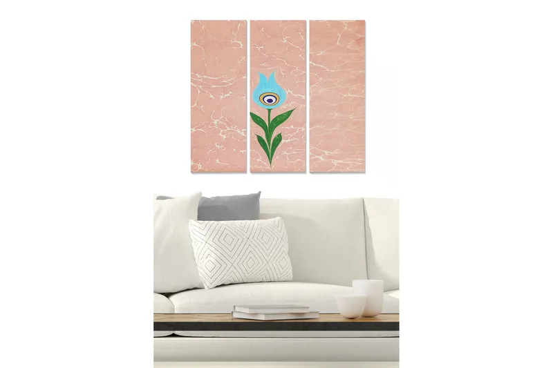 Tavla Floral 3-pack Flerfärgad, 20x50 cm