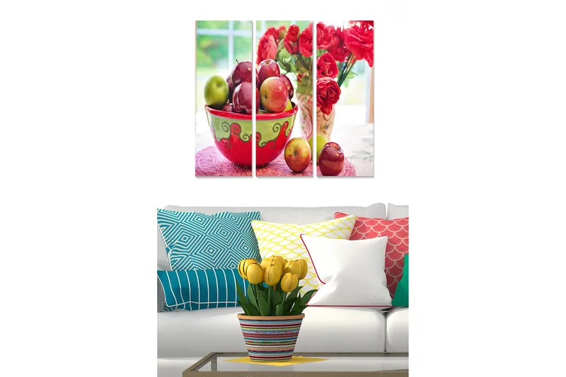 Tavla Floral 3-pack Flerfärgad, 20x50 cm