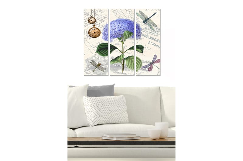 Tavla Floral 3-pack Flerfärgad, 20x50 cm
