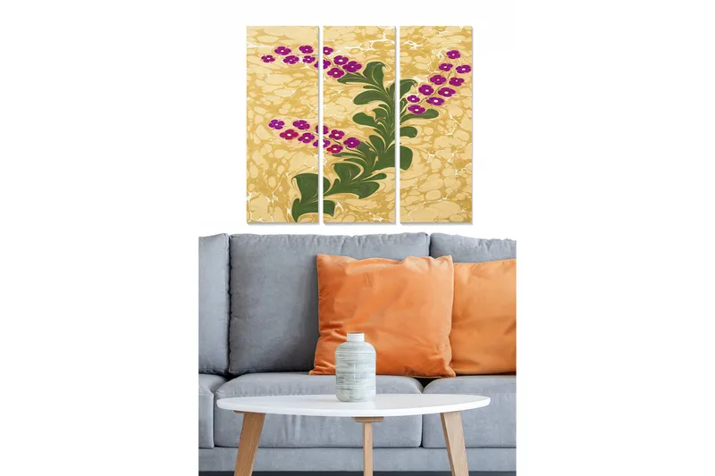 Tavla Floral 3-pack Flerfärgad, 20x50 cm
