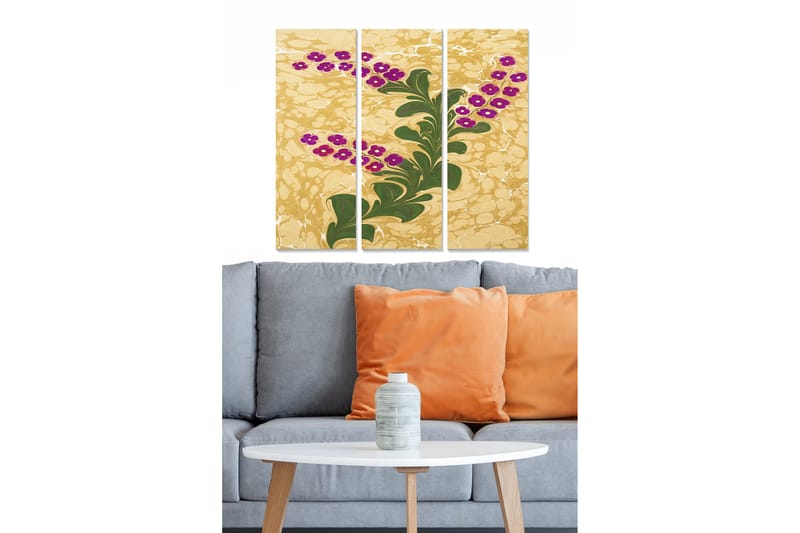 Tavla Floral 3-pack Flerfärgad, 20x50 cm