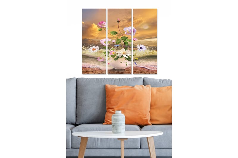 Tavla Floral 3-pack Flerfärgad, 20x50 cm