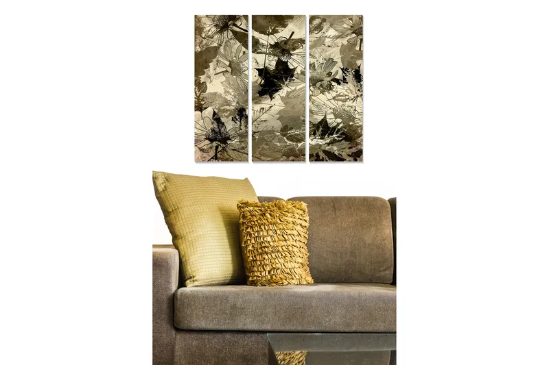 Tavla Floral 3-pack Flerfärgad, 20x50 cm