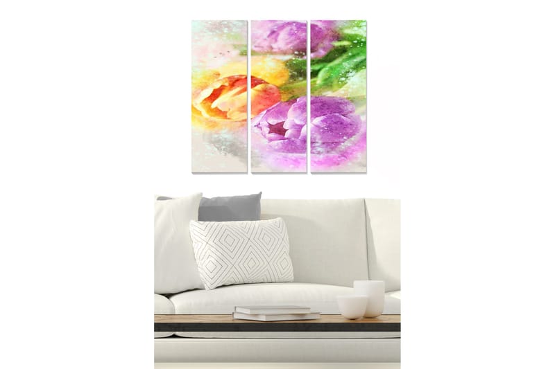 Tavla Floral 3-pack Flerfärgad, 20x50 cm