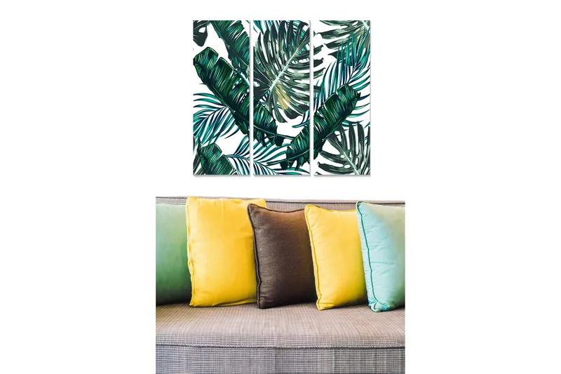 Tavla Floral 3-pack Flerfärgad, 20x50 cm