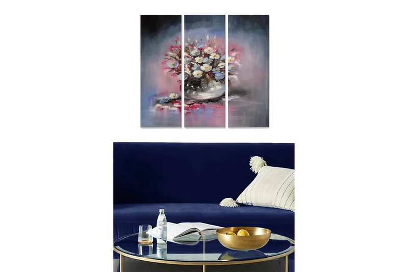 Tavla Floral 3-pack Flerfärgad, 20x50 cm