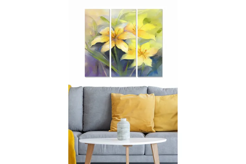 Tavla Floral 3-pack Flerfärgad, 20x50 cm