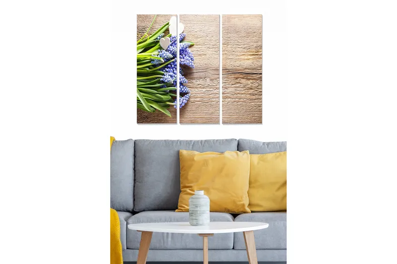 Tavla Floral 3-pack Flerfärgad, 20x50 cm