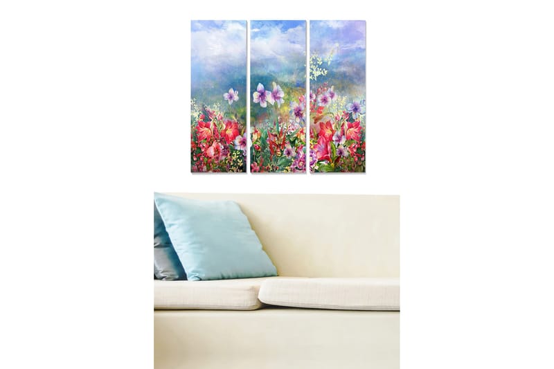 Tavla Floral 3-pack Flerfärgad, 20x50 cm