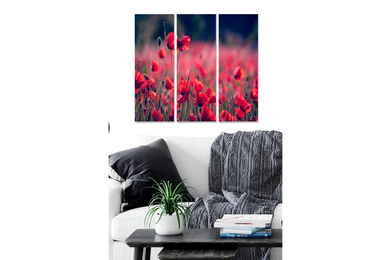 Tavla Floral 3-pack Flerfärgad, 20x50 cm