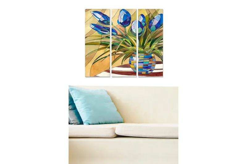 Tavla Floral 3-pack Flerfärgad, 20x50 cm